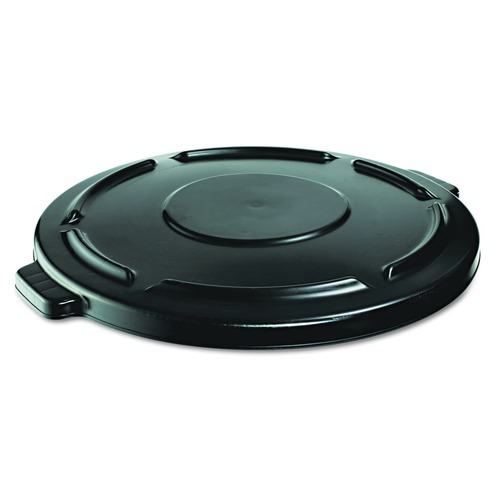 Trash & Waste Bins | Rubbermaid Commercial FG264560BLA 24.5 in. x 1.5 in. BRUTE Self-Draining Flat Top Lids - Black image number 0