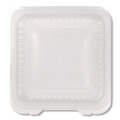 Food Trays, Containers, and Lids | Karat FP-HC99PP-1C Polypropylene Plastic Hinged Container 9.35 x 9.22 x 3.17 Clear Plastic 50/Pack 4 Packs/Carton image number 3