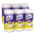 Hand Wipes | LYSOL Brand 19200-81700 7 in. x 7.5 in. 1-Ply Dual Action Disinfecting Wipes - Citrus, White/Purple (6 Canisters/Carton) image number 0
