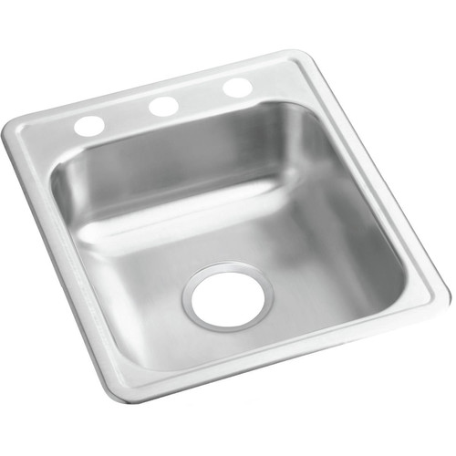 Kitchen Sinks | Elkay D117213 Dayton Top Mount 17 in. x 21-1/4 in. Single Bowl Bar Sink (Stainless Steel) image number 0