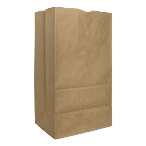 Food Service | Ross & Wallace Paper Products 130326 8.25 in. x 5.25 in. x 16.13 in. #25 Squat Size Extra-Heavy-Duty Grocery Paper Bags - Kraft (500/Bundle) image number 0