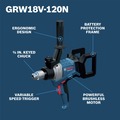 Clearance Center | Bosch GRW18V-120N 8 Amp Brushless Variable Speed 1/2 in. Chuck Mud Mixer image number 1