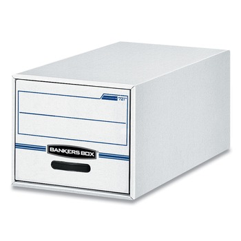 Bankers Box 00722 STOR/DRAWER Basic Space-Savings 16.75 in. x 19.5 in. x 11.5 in. Legal File Storage Drawers - White/Blue (6/Carton)