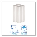 Cleaning & Janitorial Supplies | Boardwalk BWK533 38 in. x 58 in. 1.1 mil 60 gal. Recycled Low-Density Polyethylene Can Liners - Clear (100/Carton) image number 3