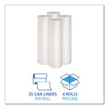 Cleaning & Janitorial Supplies | Boardwalk BWK533 38 in. x 58 in. 1.1 mil 60 gal. Recycled Low-Density Polyethylene Can Liners - Clear (100/Carton) image number 3