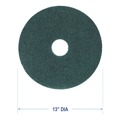 Office Jansan | Boardwalk BWK4013GRE 13 in. Diameter Heavy-Duty Scrubbing Floor Pads - Green (5/Carton) image number 3