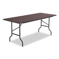 Office Jansan | Iceberg 55324 72 in. x 30 in. x 29 in. OfficeWorks Classic Wood-Laminate Rectangular Folding Table with Curved Legs - Walnut image number 2