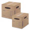 Office Jansan | Bankers Box 7713801 SmoothMove 12 in. x 16 in. x 12 in. Regular Slotted Container (RSC) Basic Moving Boxes - Small, Brown/Blue (25/Carton) image number 0