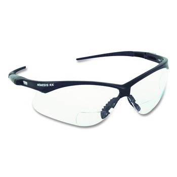 Ansell plus1.5 Diopter Strength V60 Nemesis Rx Reader Safety Glasses - Black Frame, Clear Lens