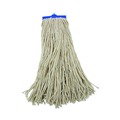 Mops | Boardwalk BWK720C 20 oz. Economical Lie-Flat Cotton Fiber Mop Head - White (12/Carton) image number 1