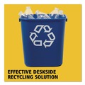 Trash & Waste Bins | Rubbermaid Commercial FG295573BLUE 13.63-Quart Rectangular Deskside Recycling Container - Small, Blue image number 6