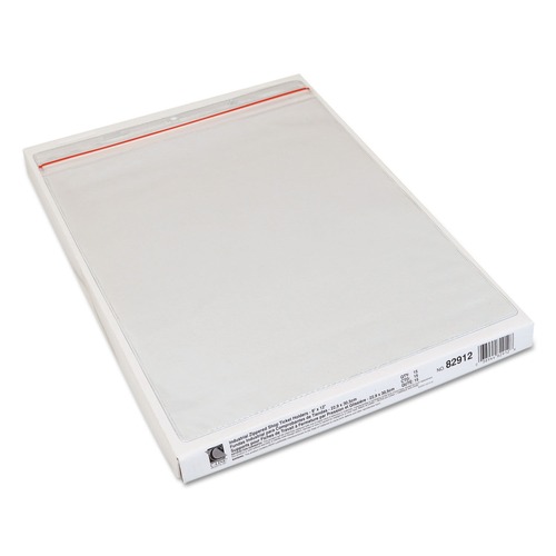 Office Jansan | C-Line 82912 9 in. x 12 in. Industrial Zipper Seal Shop Vinyl Ticket Holders with 55 in. Sheet Capacity - Clear (15/Box) image number 0