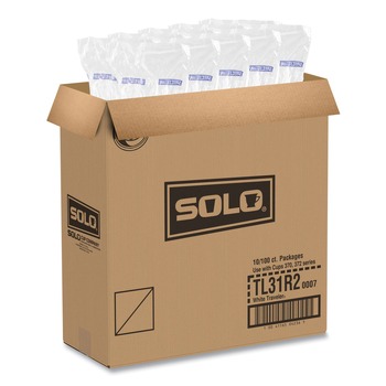 SOLO Traveler Cappuccino Style Dome Lid Fits 10 oz Cups - White (100/Pack, 10 Packs/Carton)