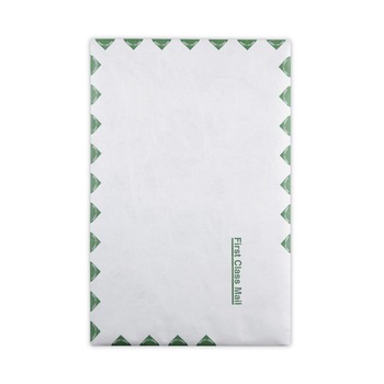 Survivor Tyvek First Class 10 x 15 14 lb. Lightweight Square Flap Catalog Mailers - White (100/Box)