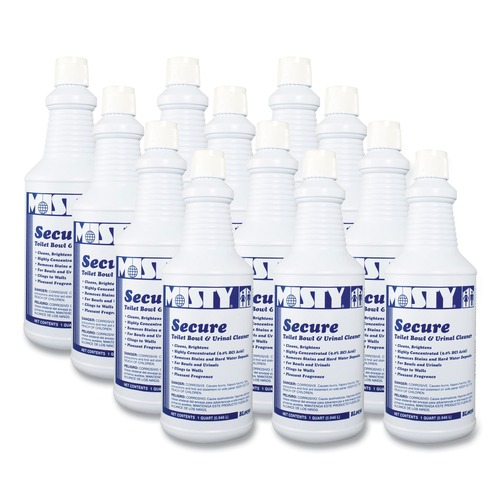 Cleaning & Janitorial Supplies | Misty 1038801 32 oz. Secure Hydrochloric Acid Bowl Cleaner - Mint (12/Carton) image number 0