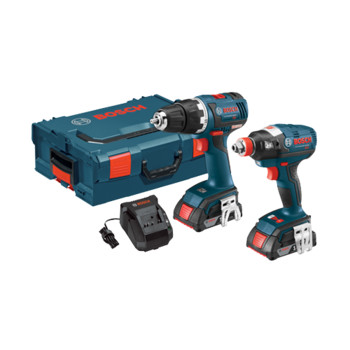 Factory Reconditioned Bosch CLPK233-181L-RT Compact Tough 18V Cordless Lithium-Ion Brushless Drill Driver & Impact Driver Combo Kit