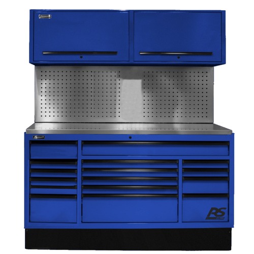 Cabinets | Homak BLCTS72004 72 in. CTS Conversion Kit with Tool Board Backsplash - Blue image number 0