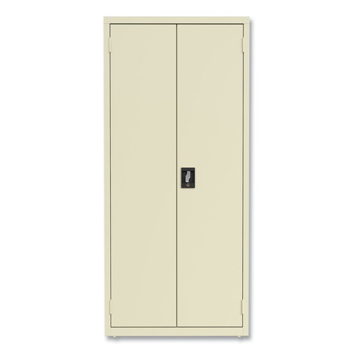 Office Filing Cabinets & Shelves | Alera 25769 30 in. x 15 in .x 66 in. 4 Shelves Economy Assembled Storage Cabinets - Putty image number 0