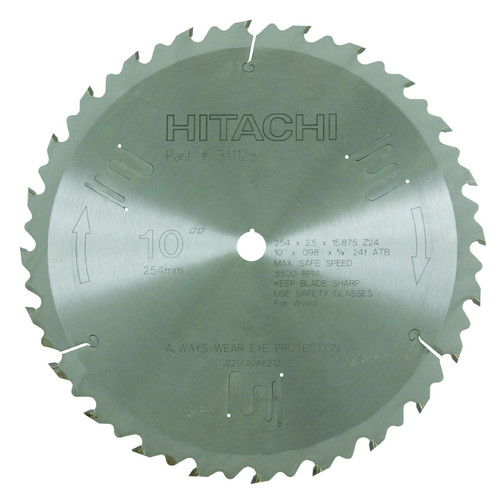 Circular Saw Blades | Hitachi 311128 10 in. 24-Tooth Tungsten Carbide ATB Finish Ripping Circular Saw Blade image number 0