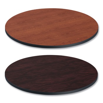 OFFICE DESKS AND WORKSTATIONS | Alera ALETTRD36CM Reversible 35-3/8 in. x 35-3/8 in. Round Laminate Table Top - Medium Cherry/Mahogany