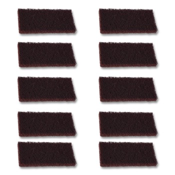 Boardwalk 4.62 in. x 10 in. Heavy-Duty Utility Pad - Brown (10/Carton)