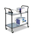 Labor Day Sale! Save $30 off $199! | Safco 5337BL 43.75 in. x 19.25 in. x 40.5 in. 2 Shelves 400 lbs. Capacity Wire Metal Utility Cart - Black image number 1