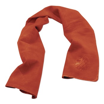 Ergodyne Chill-Its 6602 29.5 in. x 13 in. One Size Fits Most Evaporative PVA Cooling Towel - Orange