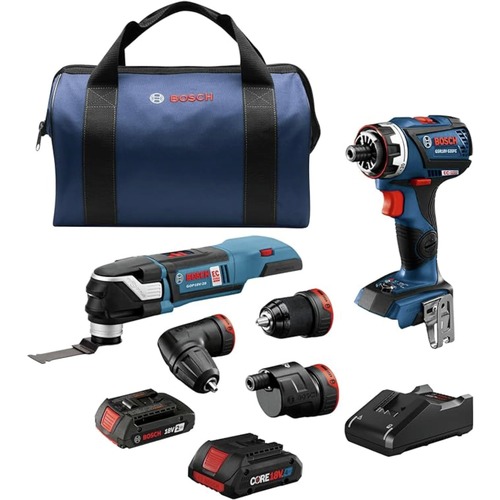 Combo Kits | Factory Reconditioned Bosch GXL18V-270B22-RT 18V Brushless Lithium-Ion Cordless Starlock Oscillating Multi-Tool and Drill Driver Combo Kit with 2 Batteries (2 Ah/4 Ah) image number 0