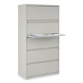  | Alera 25498 36 in. x 18.63 in. x 67.63 in. 5 Legal/Letter/A4/A5 Size Lateral File Drawers - Light Gray image number 2