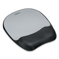 Office Furniture Accessories | Fellowes Mfg Co. 9175801 7.93 x 9.25 Memory Foam Mouse Pad with Wrist Rest - Black/Silver image number 1