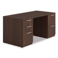 Office Desks & Workstations | Alera AE1NZK-UF3060FF HRG 60 in. x 30 in. x 29 in. Seville Series Double Pedestal Desk - Mahogany image number 0