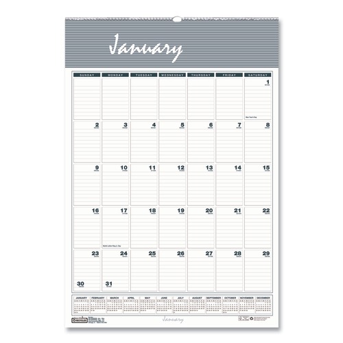 Calendars & Planners | House of Doolittle 332 12 in. x 17 in. 12-Month (Jan.-Dec.) 2026 Bar Harbor Recycled Wirebound Monthly Wall Calendar - Multicolor image number 0