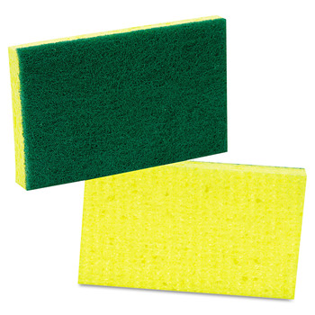 Scotch-Brite PROFESSIONAL 74 Medium Duty 3.6 in. x 6.1 in. Scrubbing Sponges - Yellow/ Green (20-Piece/Carton)