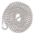 Office Jansan | Advantus 75417 36 in. Long Metal Ball Chain Fastener Nickel Plated ID Badge Holder Chain (100/Box) image number 0