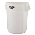 Trash & Waste Bins | Rubbermaid Commercial 1779740 BRUTE 44 Gallon Vented Round Resin Container - White (4/Carton) image number 1