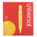 Mothers Day Sale! Save an Extra 10% off your order | Universal UNV08866 Chisel Tip Desk Highlighter Value Pack - Fluorescent Yellow Ink, Yellow Barrel (36/Pack) image number 3