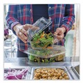 Food Service | World Centric KL-CS-8N 8.3 in. x 8.6 in. x 3.1 in. 46 oz. PLA Plastic Hinged Clamshells - Clear (300/Carton) image number 6