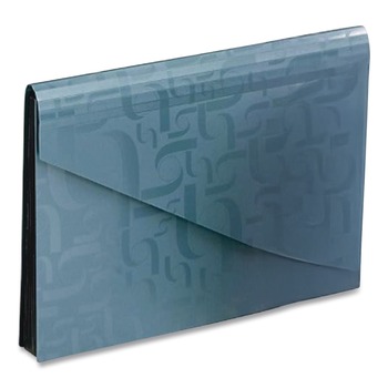 Pendaflex 3-1/2 in. Expansion 7 Sections Hook/Loop Closure 1/6-Cut Tabs Expanding Poly Files - Letter Size, Blue