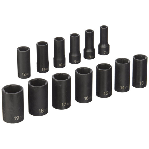 Sockets | Grey Pneumatic 1213MSD 13-Piece 3/8 in. Drive 6-Point Metric Semi-Deep Impact Socket Set image number 0