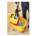 Mop Buckets | Rubbermaid Commercial FG758088BRN 35 qt. WaveBrake 2.0 Side-Press Plastic Bucket/Wringer Combos - Brown image number 2