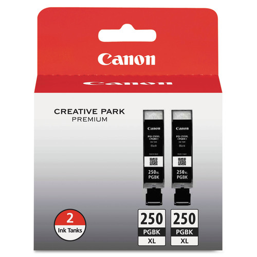 Ink & Toner | Canon 6432B004 500 Page-Yield (PGI-250XL) ChromaLife100plus High-Yield Ink - Black (2/Pack) image number 0