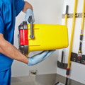 Mop Buckets | Rubbermaid Commercial HYGEN FGQ95088YEL HYGEN 6.8 Gallon Plastic Charging Bucket (Yellow) image number 10