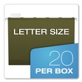 File Folders | Pendaflex 42590 1/5-Cut Ready-Tab Reinforced Letter Size Hanging File Folders - Standard Green (25/Box) image number 4