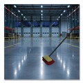 Cleaning Tools | Nexstep Commercial Products 6615 10 in. Bi-Level Floor Scrub Brush with 54 in. Handle - Red Polypropylene Bristles/Black Metal Handle image number 3