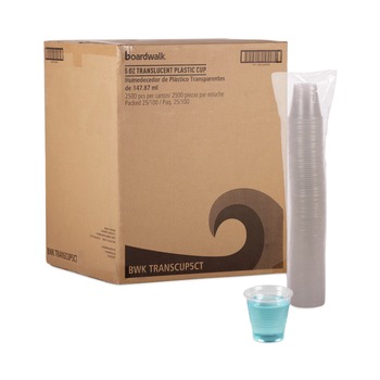 Boardwalk BWKTRANSCUP5CT 5 oz. Plastic Cold Cups - Translucent (100 /Bag, 25 Bags/Carton)