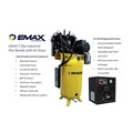 Stationary Air Compressors | EMAX ESP07V080V1PK E450 Series 7.5 HP 80 gal. Industrial Plus 2 Stage Lubricated Single Phase 31 CFM @100 PSI Patented SILENT Air Compressor with 30 CFM Air Dryer image number 1