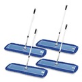 Mops | Gritt Commercial GRI17448T4PK 48 in. x 5 in. Microfiber Head 40 in. to 72 in. Silver Aluminum Handle Dust Mop with Telescopic Handle - Blue (4/Kit) image number 0