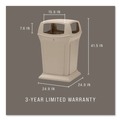 Trash Cans | Rubbermaid Commercial FG917388BEIG Ranger 45-Gallon Fire-Safe Structural Foam Open-Style Container - Beige image number 6