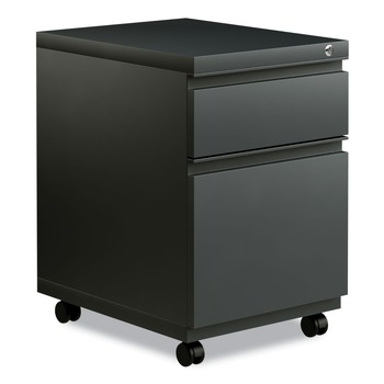 Alera ALEPBBFCH 2-Drawer 14.96 in. x 19.29 in. x 21.65 in. Metal Pedestal Box File Cabinet with Full Length Pull - Charcoal