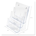 Office Jansan | Deflecto 77301 9.5 in. x 6.25 in. x 12.63 in. Magazine Size 3 Compartment DocuHolder - Clear image number 6